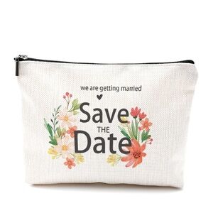 cotton/linen zipper cosmetic bag